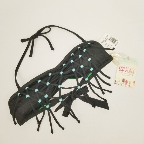 Eco Peace Beaded Fringe Bandeau Bikini Top New Sm - Picture 4 of 7